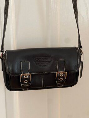 Coach Vintage Black Leather Crossbody Bag